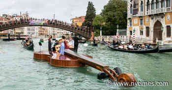 A Giant Violin Floats Down Venice’s Grand Canal