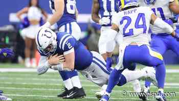 Wentz injures right ankle in Colts' loss to Rams