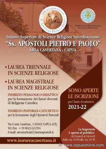 Capua: Aperte le iscrizioni per l'Anno Accademico 2021/2022 dell'ISSR Interdiocesano - Capuaonline.com
