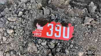1913 Alberta licence plate unearthed near downtown Calgary bridge - CBC.ca