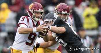 WSU freshman Andrew Edson's bullrush and sack of Slovis brings Huard out of his chair - 247Sports