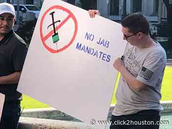 Anti-mask, anti-vaccine rally draws small crowd to Houston City Hall - KPRC Click2Houston