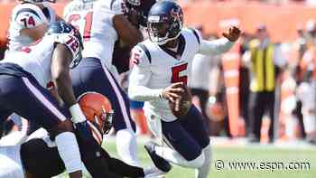 Injured Houston Texans QB Tyrod Taylor yields starting role to rookie, again