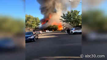 Honey oil lab explodes, sparking large fire at Merced home