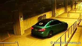 Police search for driver whose car went through pedestrian tunnel at Ajax GO Station