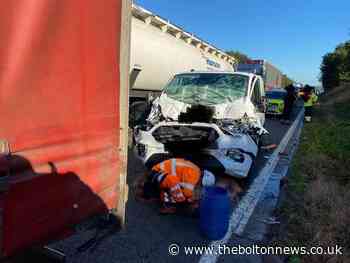 Van crashes into back of stationary traffic on M6 - The Bolton News