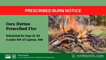 Lincoln National Forest Prescribed Fire Near Cora Dutton Schedule for Sept 21, 2021 - nmfireinfo.com