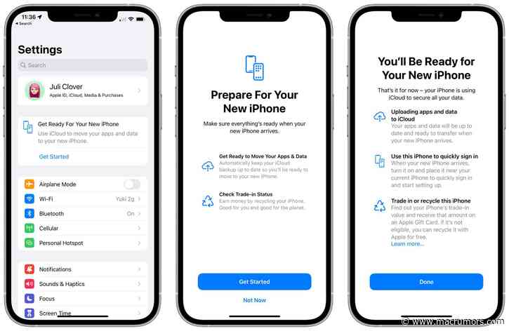 Apple Prompts Pre-Order Customers to 'Get Ready' for New iPhone 13 With iCloud Syncing and Trade-Ins