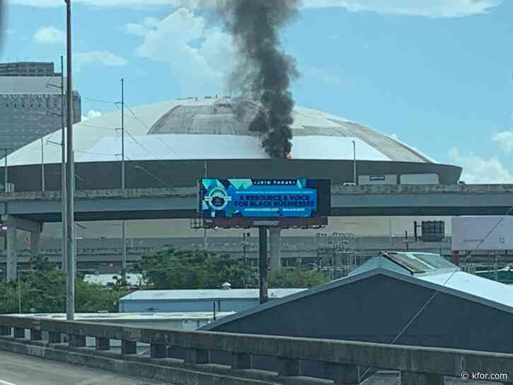 VIDEO: Smoke, flames billow from 3-alarm fire on Superdome roof, one injured