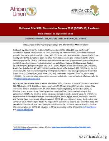 Outbreak Brief 88: Coronavirus Disease 2019 (COVID-19) Pandemic – Africa CDC - africacdc.org