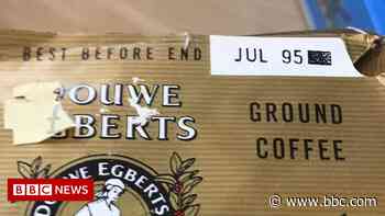 Devon food bank sees 26-year-old coffee packet handed in - BBC News