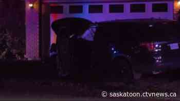 No serious injures after stolen van crashes into house: Saskatoon police