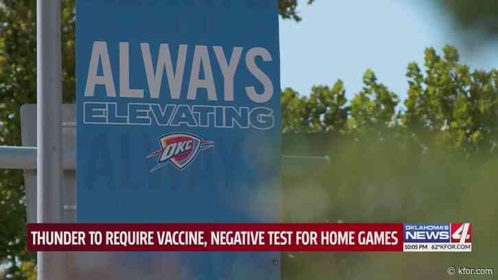 Oklahoma City Thunder to require COVID-19 vaccine, negative test for home games