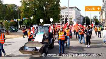 Protest in Augsburg: Bauarbeiter fordern höhere Löhne, sonst drohen Streiks