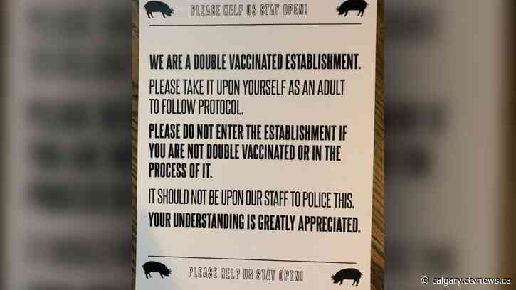 Select Calgary-area restaurant owners unwilling to confirm vaccination status of customers