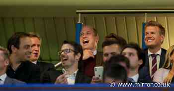 Off-duty Prince William enjoys Aston Villa match as Philip documentary plays