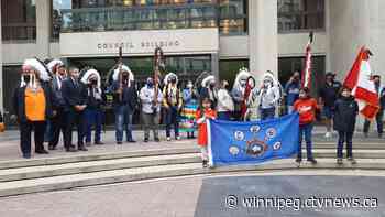 'A truly significant moment': First Nations, Metis flags take permanent residency outside Winnipeg city hall - CTV News Winnipeg