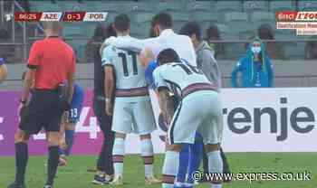 Man Utd star Bruno Fernandes mobbed by fans as security breached during Portugal match - Express