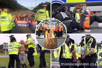 The M25 protests and arrests in pictures