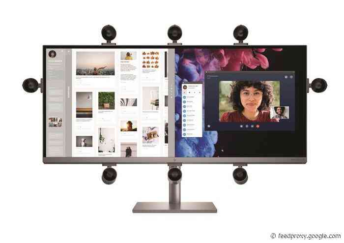 Windows 11 HP ENVY 34 All-in-One PC with magnetic camera