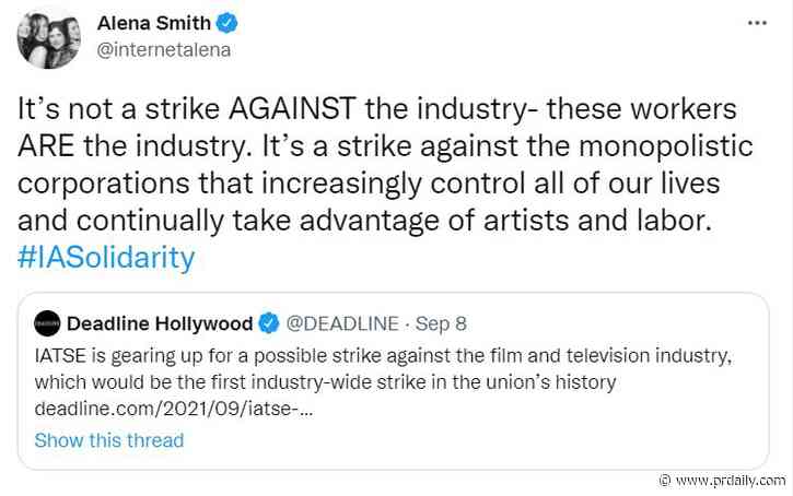 Film and television staff weigh industry strike, Twitter users rely on platform for news, and Activision Blizzard CEO shares update on culture changes