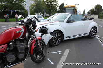 Cabrio und Motorrad stoßen in Dresden zusammen - Sächsische.de