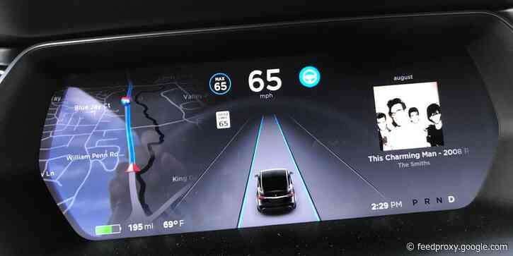 Watch dashcam footage of a Tesla reportedly on Autopilot almost hitting a state trooper and slamming into two cars