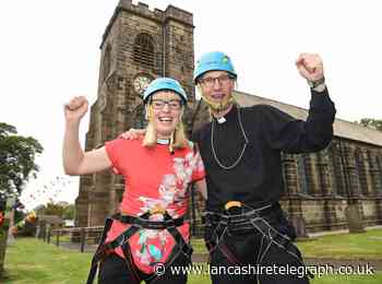 Bishop and two reverends abseil down Hoghton church in charity event