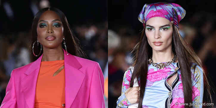Naomi Campbell & Emily Ratajkowski Hit The Runway For Versace in Milan