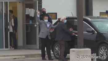 Michael Spavor leaves border agency office in Alberta after returning to Canada