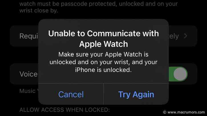 Apple to Fix Issue Preventing iPhone 13 Users From Unlocking With Apple Watch in Upcoming Software Update