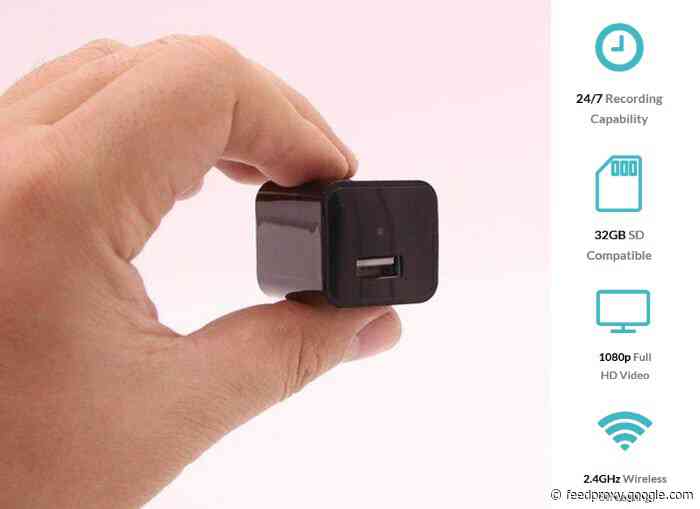 Secret wireless security camera with motion detection disguised as a USB charger