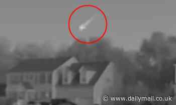 Moment fireball meteor blazes through North Carolina sky at 32,000mph is caught on doorbell camera 