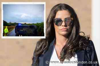 Katie Price: Picture shows flipped car after TV star's 'drink drive' car crash