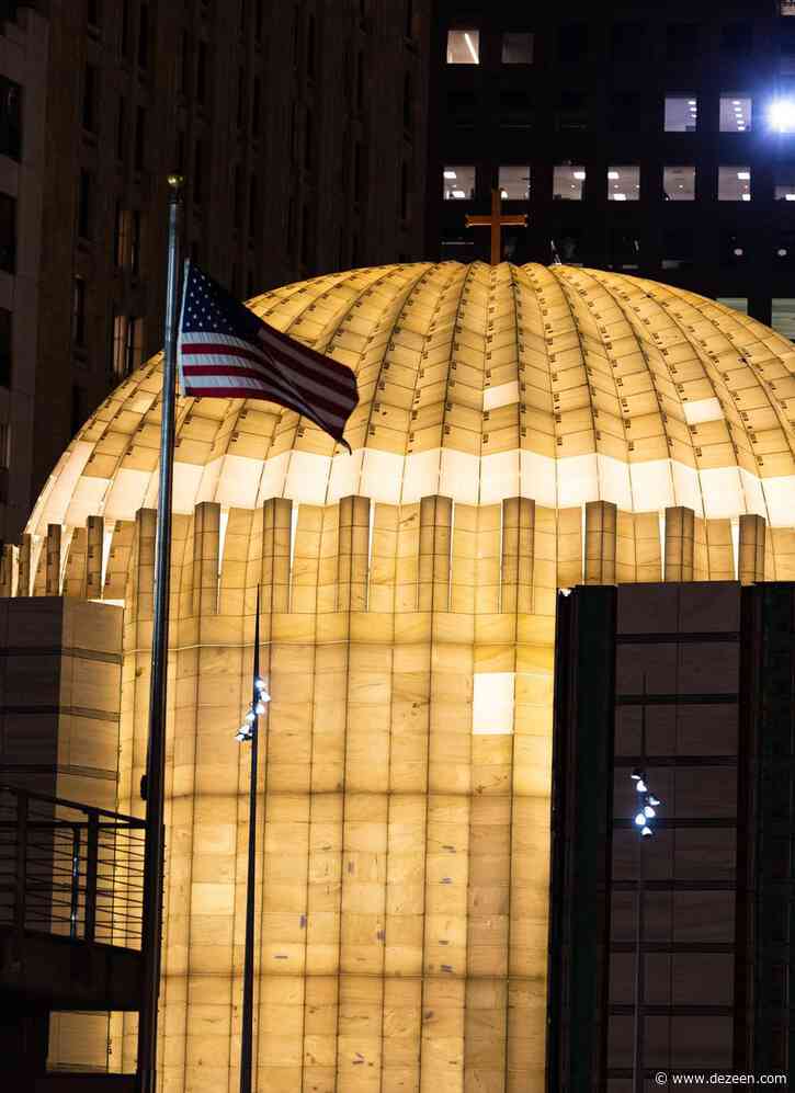 Santiago Calatrava's World Trade Center church illuminated for first time