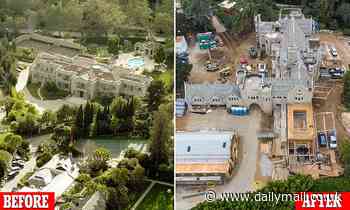 New aerial images reveal Playboy Mansion remodeling progress after 2 years of renovations
