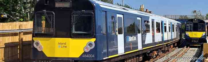 Old District line trains running on the Isle of Wight