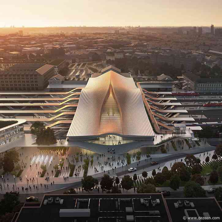 Zaha Hadid Architects designs sweeping bridge across Vilnius railway station