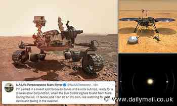 NASA's Mars missions face a two-week blackout as the Red Planet is obscured by the sun