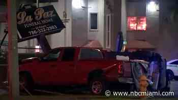 Pair Arrested After Fleeing Cops, Crashing Into Miami Funeral Home: Police