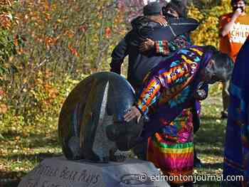 Monument dedicated to residential school survivors unveiled at Enoch Cree Nation School
