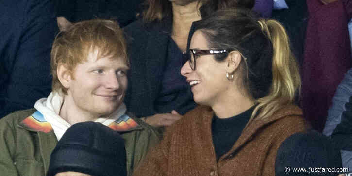 Ed Sheeran & Wife Cherry Seaborn Enjoy A Soccer Match in Paris