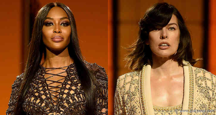 Naomi Campbell & Milla Jovovich Strut the Runway in Balmain's Paris Fashion Week Show!