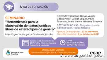 Seminario: “Herramientas para la elaboración de textos jurídicos libres de estereotipos de género” - Argentina.gob.ar Presidencia de la Nación