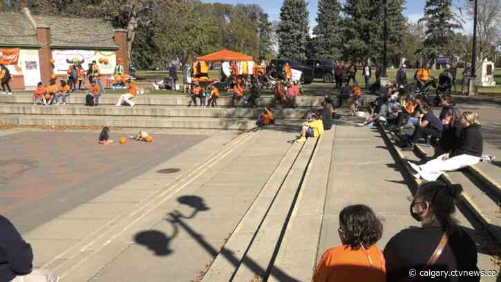 'It's time to wake up': Residential school survivor speaks to crowd at Lethbridge gathering
