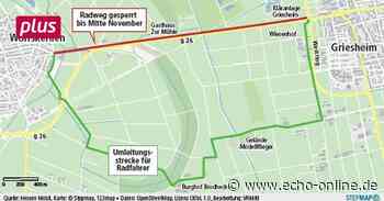 Radweg zwischen Wolfskehlen und Griesheim gesperrt - Echo Online