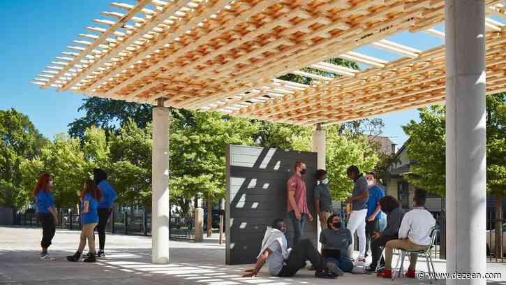 SOM weaves small wood pieces into SPLAM pavilion at Chicago Architecture Biennial