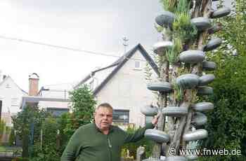 Der erste Hardheimer „Bettflaschenbaum” steht im Garten von Martin Steinbach - Hardheim - Nachrichten und Informationen - Fränkische Nachrichten