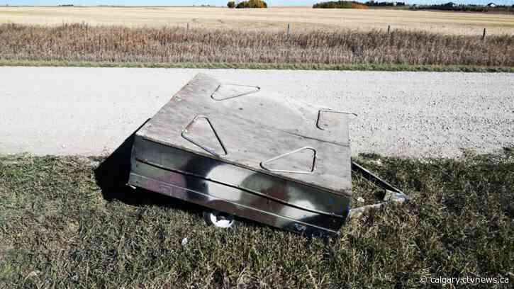 Human remains found in abandoned utility trailer discovered north of Calgary