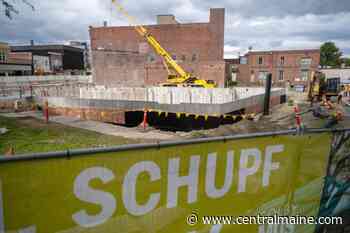 Arts center in downtown Waterville to take shape as beams move into place - Kennebec Journal and Morning Sentinel